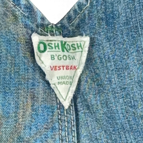 Vintage OshKosh BGosh Overalls Mens 34x30 Blue Denim Vestbak Sanforized USA 60s - Picture 13 of 15